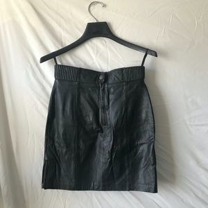 Black Leather Mini-Skirt